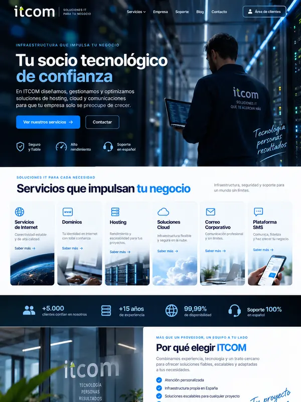 Concepto de la nueva web de ITCOM