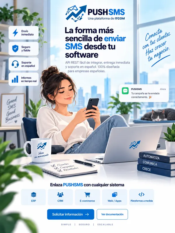 Pieza de diseño de PushSMS
